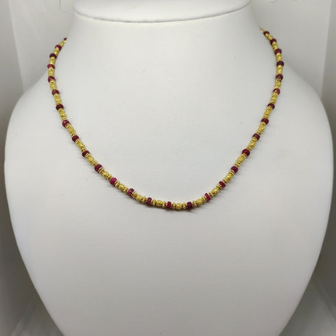 Collana oro giallo 18 kt donna girocollo con pietre rubini 43 cm | Gioiellitosti.it